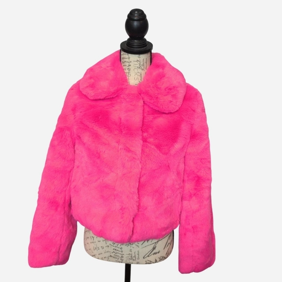 SO Hot Pink Faux Fur Jacket - Picture 1 of 6